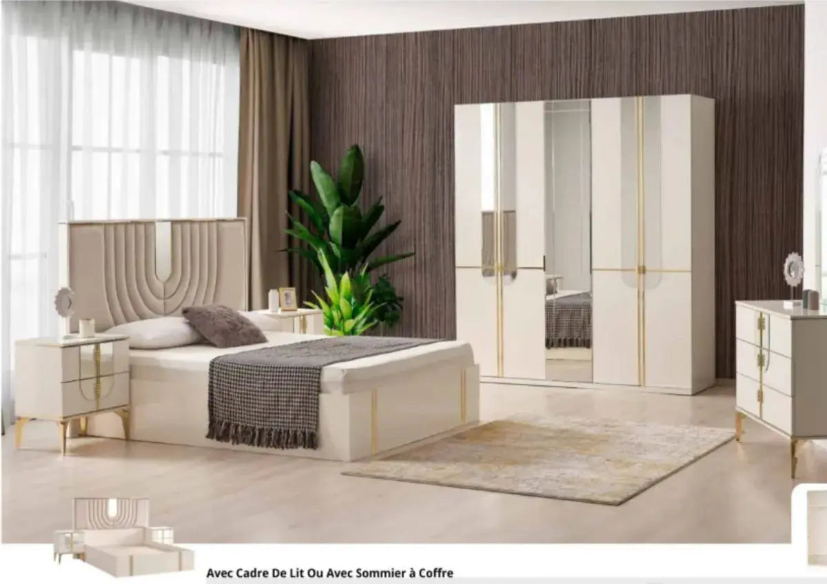 Chambre complète Atlantis avec sommier Swedzo-Meuble