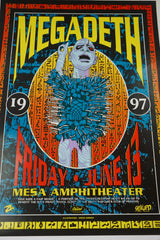 Megadeth - 1997 Gregg Gordon poster Mesa Amphitheater
