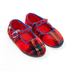 Snap Mary Janes, Red Plaid