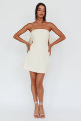 Made For Love Bow Back Mini Dress Ecru